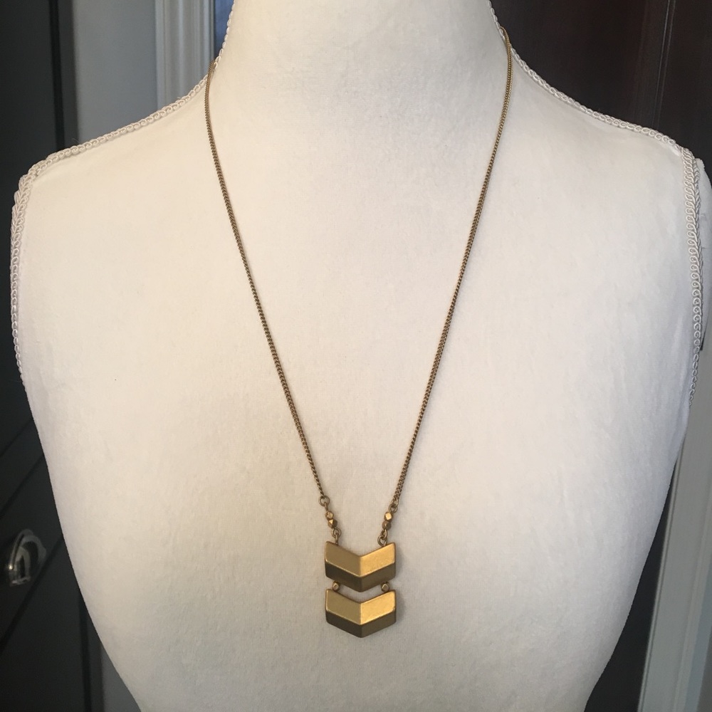 J crew chevron necklace gold